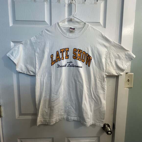 Vintage Champion Late Show With David Letterman Tee Size XL Boxy Size CBS - Picture 1 of 5